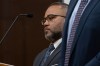 New Bedford City Councilor Shawn Oliver stands before the court during his arraignment on an OUI charge at New Bedford District Court on Monday, Oct. 19, 2026 in New Bedford, Mass. (Eleonora Bianchi/The New Bedford Light via AP)