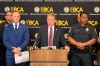 Drew Evans, superintendent of the Minnesota Bureau of Criminal Apprehension, speaks at a news conference in Blaine, Minn., Monday, Oct. 19, 2026. (Mohamed Ibrahim/Sahan Journal via AP)