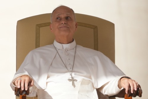 Pope Leo XIV holds his weekly general audience in St. Peter's Square at The Vatican, Wednesday, Oct. 21, 2026. (AP Photo/Gregorio Borgia)