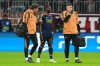 Arsenal's Bukayo Saka walks off the pitch after an injury during the UEFA Champions League soccer match between Bayern and Arsenal in Munich Germany, Wednesday, Oct. 21, 2026. (AP Photo/Martin Meissner)