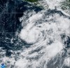 This satellite image from the National Oceanic and Atmospheric Administration shows Tropical Storm Vance strengthening in the Pacific Ocean on Wednesday, Oct. 21, 2026. (National Oceanic and Atmospheric Administration via AP)
