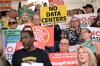 FILE - Anti-data center demonstrators protest at the Pennsylvania state Capitol, Oct. 6, 2026, in Harrisburg, Pa. (AP Photo/Marc Levy, File)