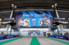An exterior view of the Stade de France with NFL branding on Thursday, Oct. 22, 2026, in Saint-Denis, north of Paris, ahead of Sunday's game between the Pittsburgh Steelers and the New Orleans Saints. (AP Photo/Greg Payan)
