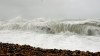 Waves crash on to the beach at Black Rock in Brighton, England, Friday, Oct. 23, 2026. (Jamie Lashmar/PA via AP)