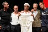 FILE - Brazil soccer star Ronaldinho, center, poses with a jersey and fans during his official presentation for Serie C soccer club Ravenna FC, Thursday, Aug. 20, 2026, in Ravenna, Italy. (AP Photo/Luca Bruno, File)