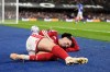 Nottingham Forest's Neco Williams goes down injured during the English Premier League soccer match between Ipswich Town and Nottingham Forest in Ipswich, England, Friday Oct. 23, 2026. (Mike Egerton/PA via AP)