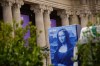 Paris' Grand Palais hosting Art Basel art fair is pictured Friday, Oct. 23, 2026 after planned anti-government protests prompted organizers to cancel their weekend program. (AP Photo/Teresa Suarez)