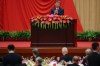 Chinese President Xi Jinping delivers a speech at the National Day reception on the eve of the 77th founding anniversary of the People's Republic of China, at the Great Hall of the People in Beijing, China, Wednesday, Sept. 30, 2026. (Florence Lo/Pool Photo via AP)