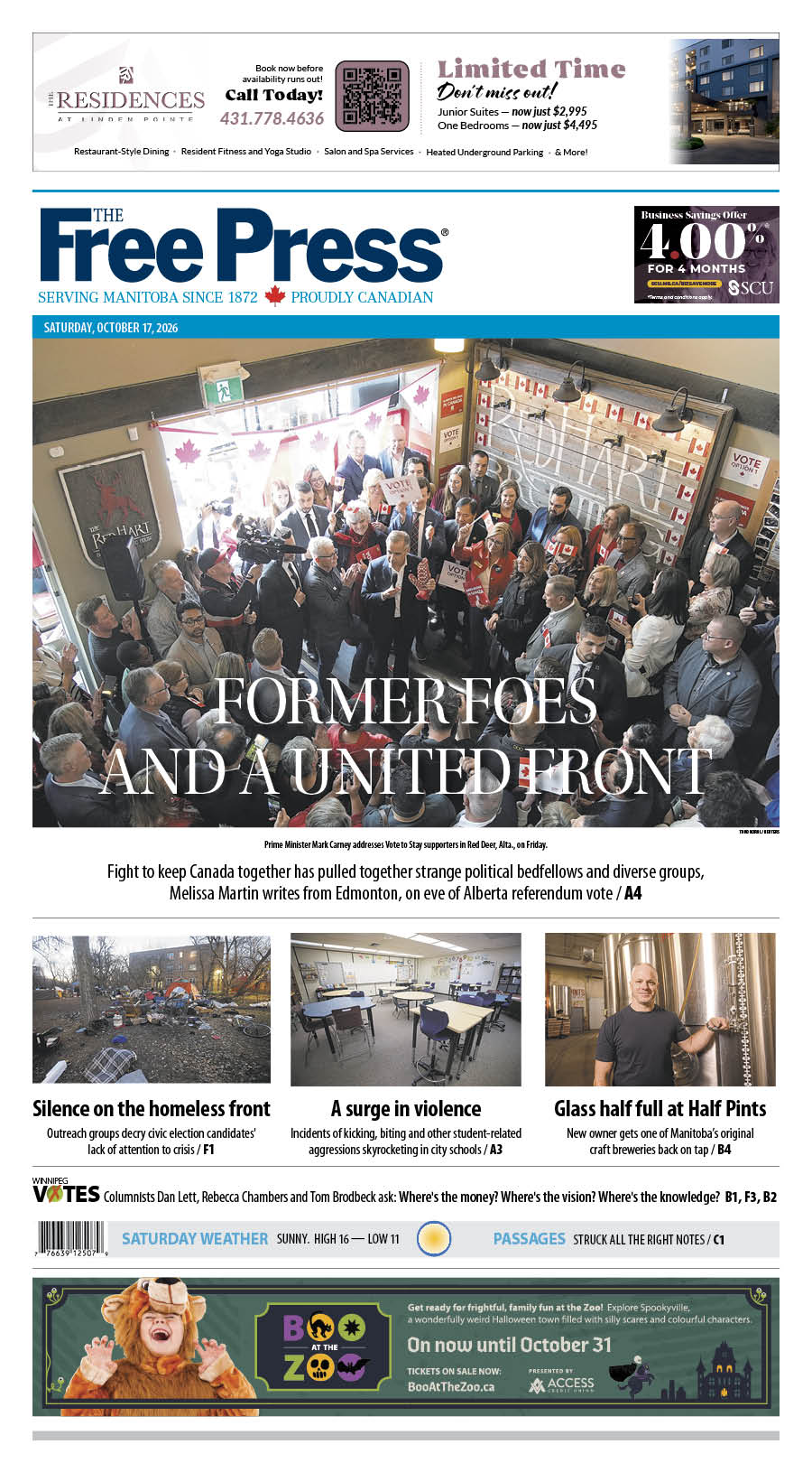 Letters, Oct. 20 – Winnipeg Free Press