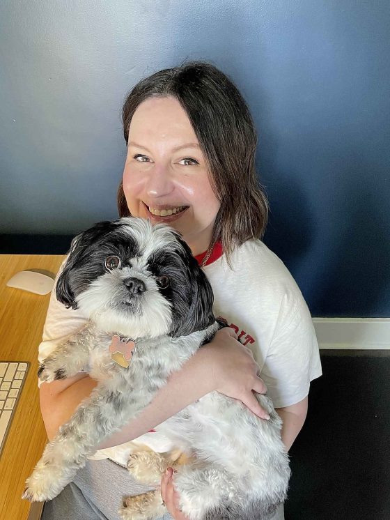 The author with her dog Phoebe. (Supplied)
