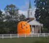 A giant inflatable pumpkin went on a joy ride in the remnants of Hurricane Isaias, making for some great free advertising for a North Carolina farm. (Associated Press Video)